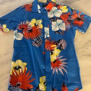 RVCA Boy's Romeo Floral Button-Up Shirt - Boy's Size M Pre-Owned